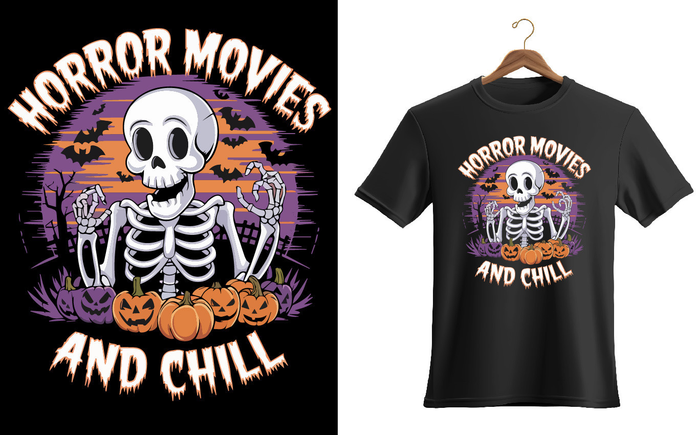 Horror movies and chill Skeleton Halloween