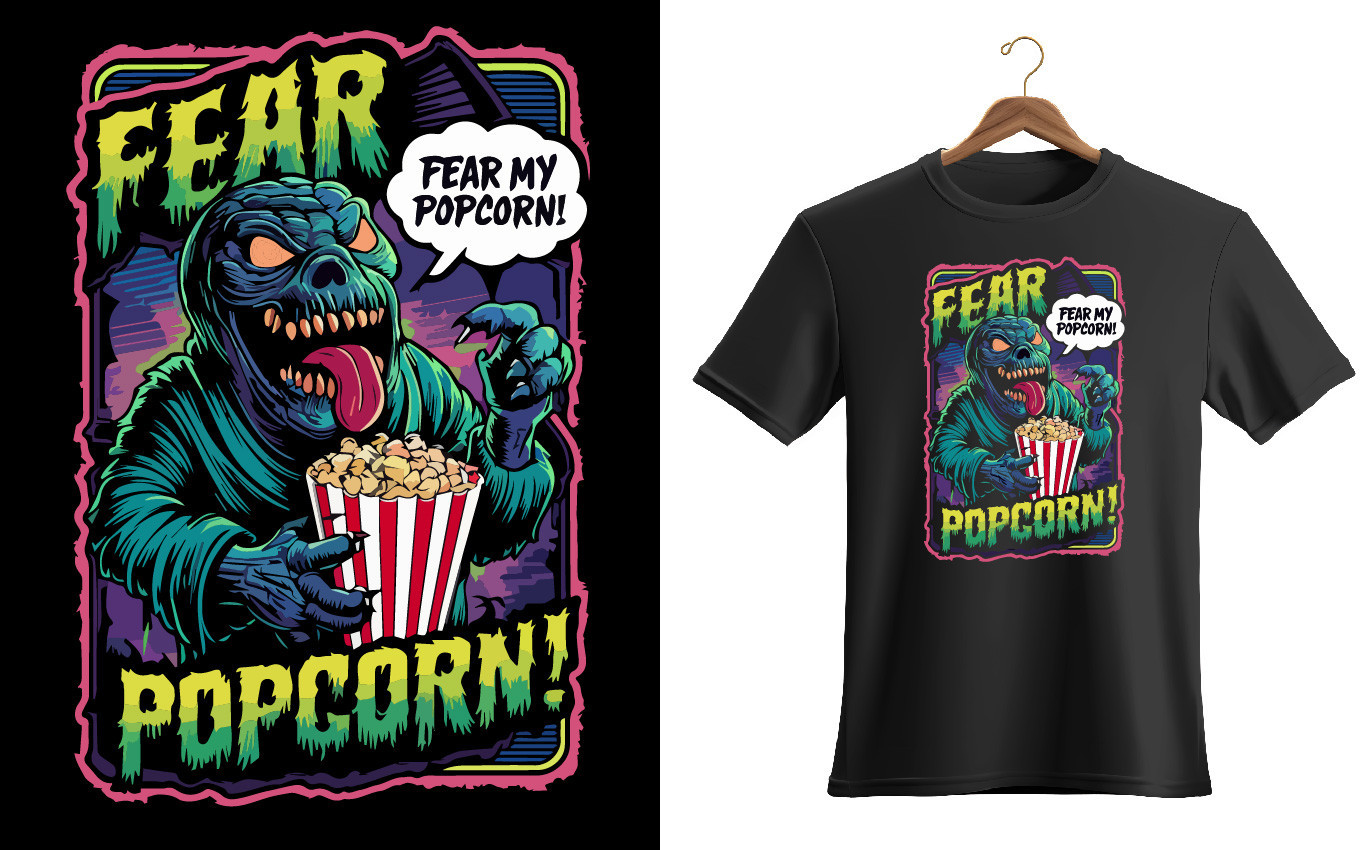 Fear my popcorn Scary saurian Halloween