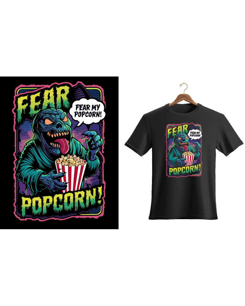 Fear my popcorn Scary saurian Halloween