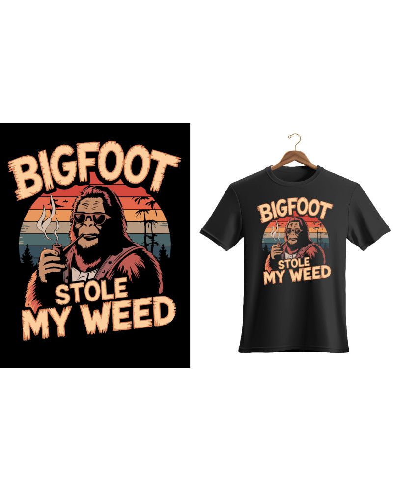 Bigfoot stole my weed Retro vintage sunset